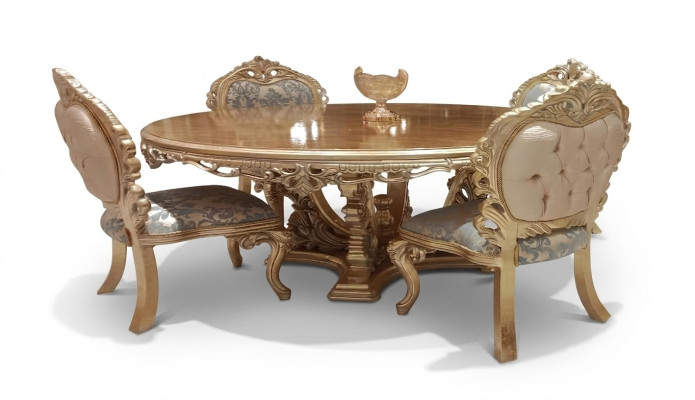 Table de salle à manger ronde Table de salle à manger Salle à manger Tables Table de baroque de luxe en bois