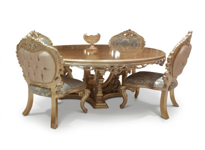 Ensemble de salle à manger classique en 5 pièces avec table ronde et chaises