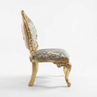 Chaise de salle à manger Chaise Chaises Bois Luxe Salle à manger Tissu Style Baroque Lehn