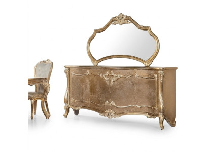Set de commode avec miroir Suite Commodes en bois Groupe Buffet Meubles Baroque