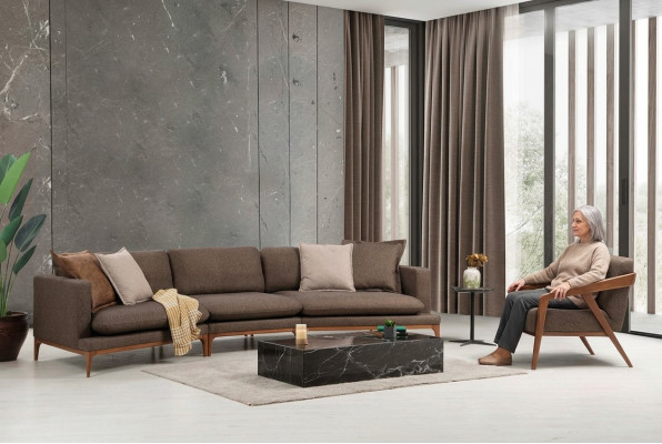 Ensemble de canapés Canapé d'angle Fauteuil Canapé Canapés d'angle Siège Luxe Places Canapé Suite Tissu Neuf