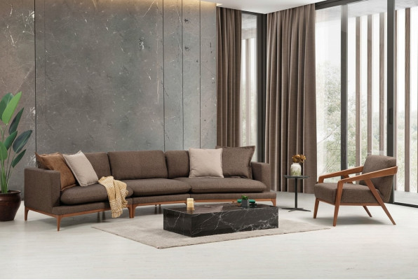 Ensemble de canapés Canapé d'angle Fauteuil Canapé Canapés d'angle Siège Luxe Places Canapé Suite Tissu Neuf