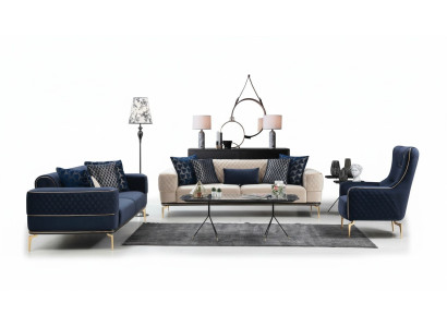 Ensemble de canapés, canapé luxueux, fauteuil, canapés trois places, suite 3+3+1 place moderne