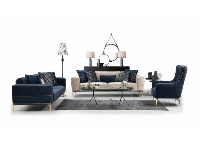 Ensemble de canapés, canapé luxueux, fauteuil, canapés trois places, suite 3+3+1 place moderne