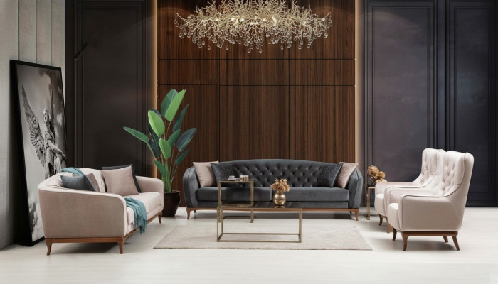 Ensemble de canapé Canapé Luxe Garniur Canapés Fauteuil 4+3+1 Places Moderne ensemble de 3 pièces design