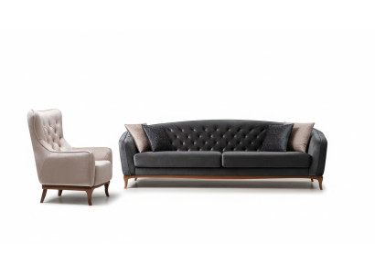 Ensemble de canapé de luxueux complet, 4+1 place, fauteuil en tissu.