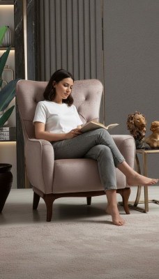 Fauteuil une place de luxe 1 place Siège rembourré Designer Tissu de siège Textile Moderne