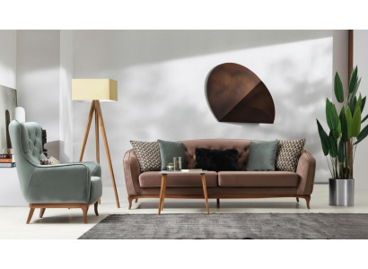 Suite canapé Ensemble de canapé de luxe 4+1 Groupe de sièges Salon Tissu Mobilier Design