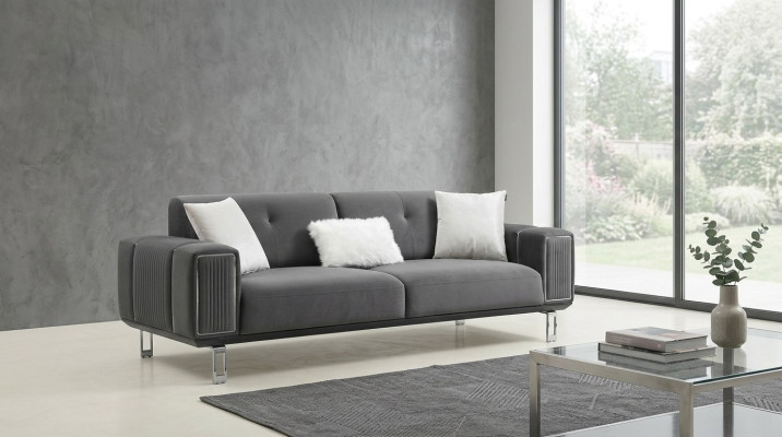 Conception de canapé de luxe Trois places Canapé moderne Canapés gris Mobilier rembourré Loft neuf
