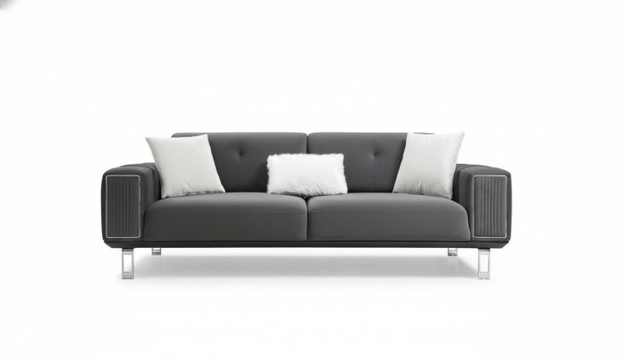 Conception de canapé de luxe Trois places Canapé moderne Canapés gris Mobilier rembourré Loft neuf