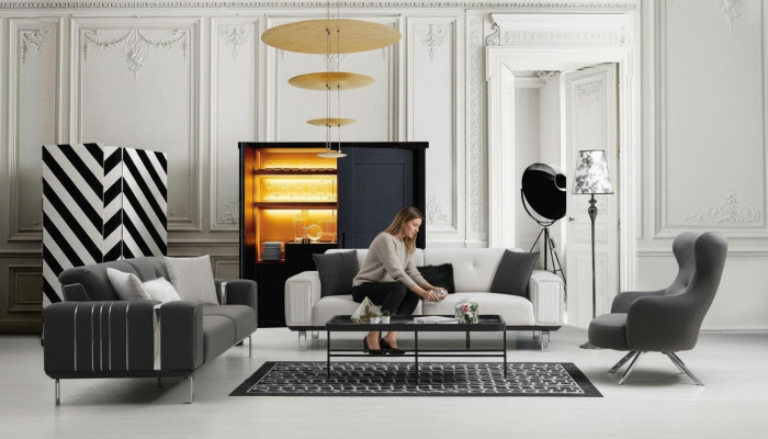 Ensemble de canapé Canapé Luxe Ensemble de canapé 3+3+1 Siège Canapés Fauteuil Tissu Design Meubles Neufs