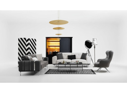 Ensemble de canapé Canapé Luxe Ensemble de canapé 3+3+1 Siège Canapés Fauteuil Tissu Design Meubles Neufs