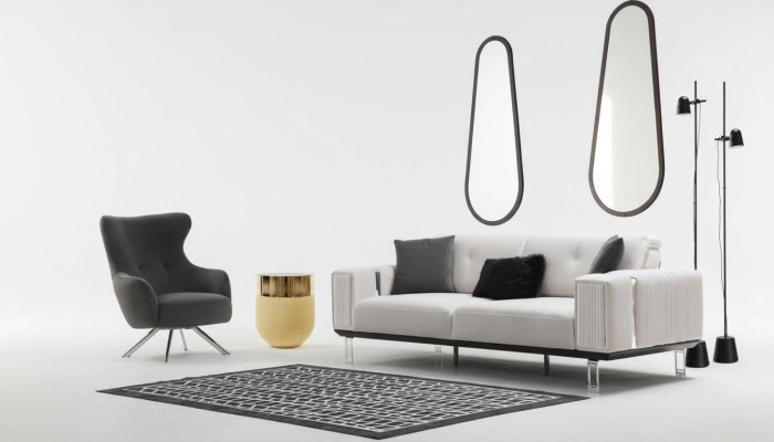 Ensemble de canapé de luxe en tissu à 3 places + 1 place avec fauteuil, coussin de siège design, mobilier neuf