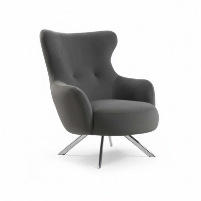 Fauteuil à oreilles Fauteuil de luxe 1 place Siège unique Siège Rembourrage Tissu designer Moderne