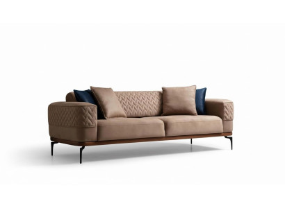 Conception de canapé de luxe Trois places Moderne Canapé Canapés Taupe Mobilier Rembourrage Loft neuf