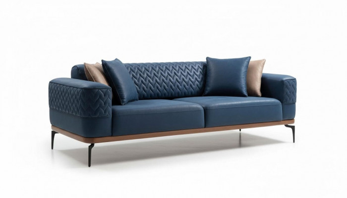 Conception de canapé moderne trois places en bleu Canapés de luxe Canapé en tissu Mobilier Rembourrage Loft neuf
