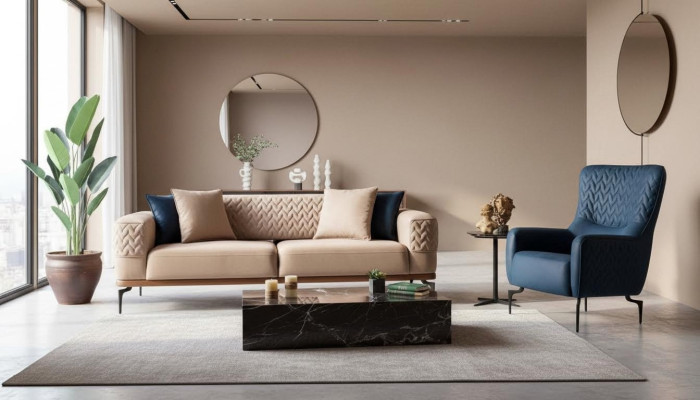 Ensemble de canapé Luxe Garniture de canapé Canapés Fauteuil 3 + 1 Places Ensemble Moderne Design Groupe
