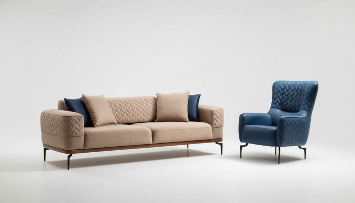 Ensemble de canapé Luxe Garniture de canapé Canapés Fauteuil 3 + 1 Places Ensemble Moderne Design Groupe