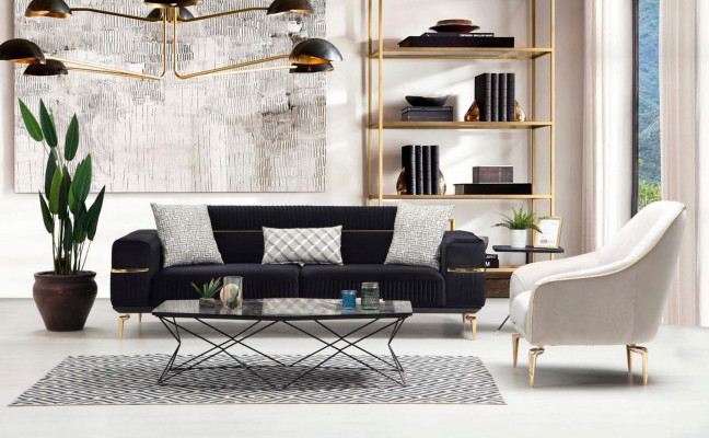 Fauteuil 1 place rembourré de luxe en textile design moderne