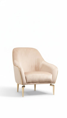 Fauteuil 1 place rembourré de luxe en textile design moderne