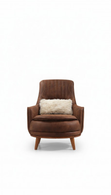 Fauteuil Fauteuil à oreilles design rembourré salon 1 place simili cuir assise