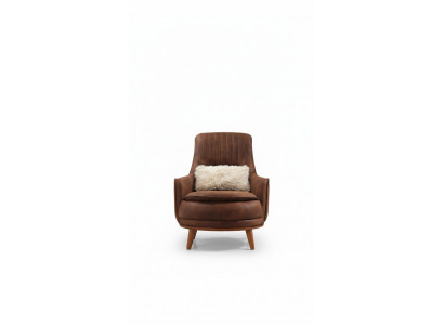 Fauteuil Fauteuil à oreilles design rembourré salon 1 place simili cuir assise