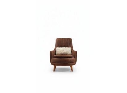 Fauteuil Fauteuil à oreilles design rembourré salon 1 place simili cuir assise