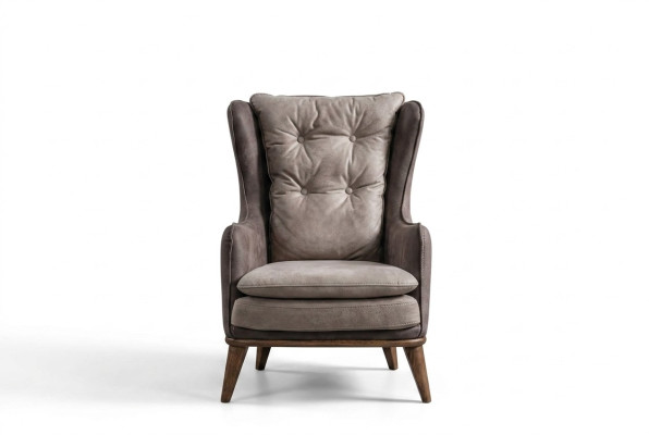 Fauteuil à oreilles Fauteuil de salon Luxe 1 place Siège en polyester Design moderne neuf