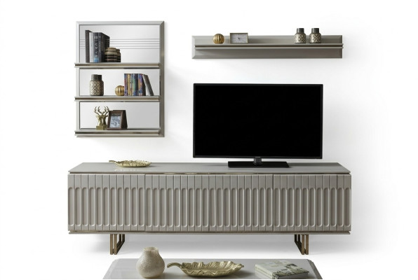 Mur de télévision de luxe, meuble TV pour salon, meuble bas, meuble TV, buffet, étagère, unité murale