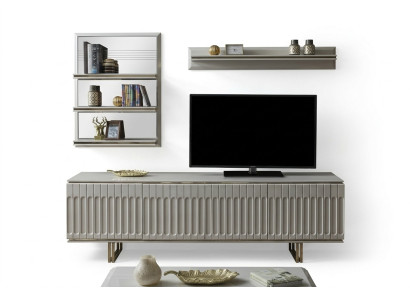 Mur de télévision de luxe, meuble TV pour salon, meuble bas, meuble TV, buffet, étagère, unité murale