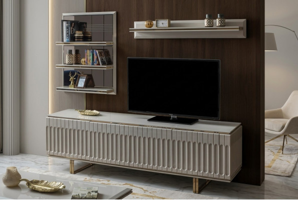 Meuble TV de luxe Salon Meuble TV Buffet Sideboard Commode Unité murale Moderne Nouveau