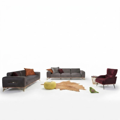 Ensemble de canapés Suite Canapé Fauteuil Canapés Complet Ensemble de canapés Ensemble de Canapé 3 Places Tissu
