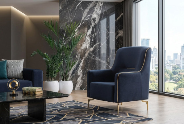 Fauteuil individuel 1 place Fauteuil club Tissu Chaise moderne Mobilier de salon Textile