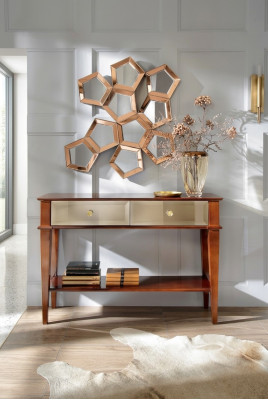 Console de table Table de console de chambre en bois de luxe classique Commode Marron nouveau