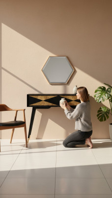 Table console Commode Table d'appoint Bois Moderne Luxe Design en or