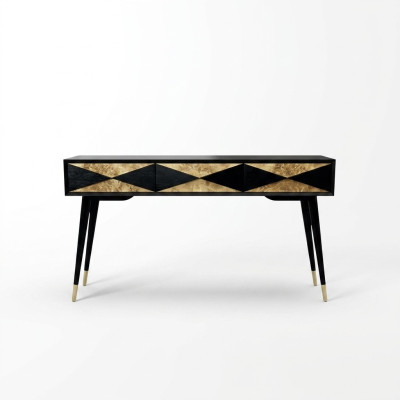 Luxuriöser Konsolentisch Tisch Konsole Kommode Nachttisch Holz Modernes Design in Gold