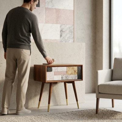 Table de chevet Tables de chevet Table d'appoint Design en bois Tables de chambre modernes