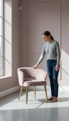 Luxus Esszimmerstuhl Stuhl Sessel Sitz 1 Sitz Clubsessel Stoff Esszimmer Rosa