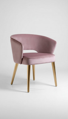 Luxus Esszimmerstuhl Stuhl Sessel Sitz 1 Sitz Clubsessel Stoff Esszimmer Rosa