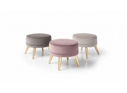 Tabouret Tabouret Ottoman Pouf Moderne Luxe Tissu Design Salon Rose Rond