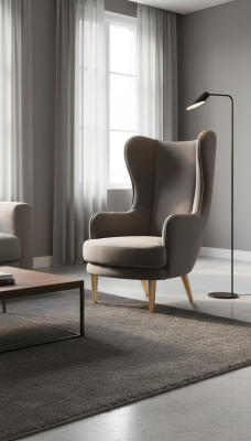 Fauteuil à ailes Fauteuil inclinable à accoudoirs 1 place Tissu de siège Salon de luxe moderne gris neuf