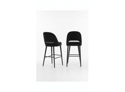 Tabouret de bar Tabouret de bar Chaise de bar Chaise Moderne Polyester Tissu Noir Bois Design nouveau