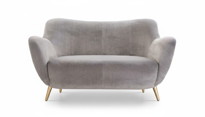 Canapé 2 places Canapés 2 places Tissu Salon Polyester Moderne Gris Luxe neuf