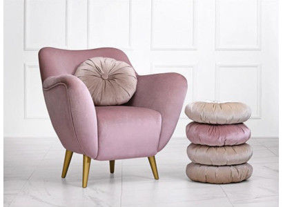 Fauteuil à oreilles Fauteuil 1 place Siège Tissu Luxe Salon Moderne Rose