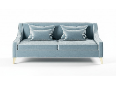Canapé trois places en velours 3 Canapés en tissu Salon en polyester Moderne de luxe Bleu