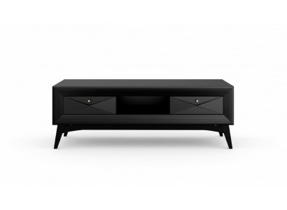 Meuble TV bas, buffet bas, table de salon design moderne en bois noir