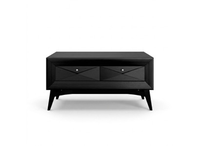 Support téléviseur Meuble bas Buffet Table Salon Moderne Bois Noir Design