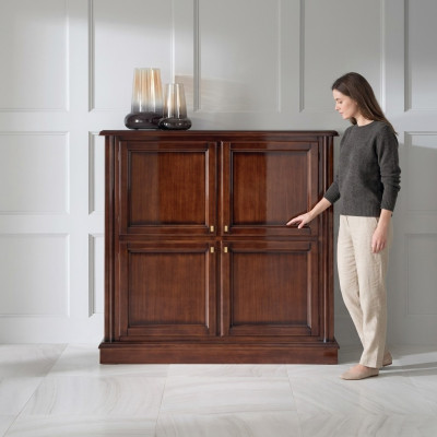 Commode Armoire de luxe Armoires Commodes Salon Bois Design classique Marron