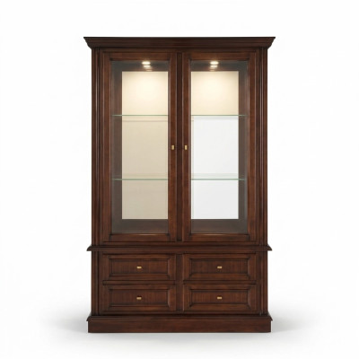 Vitrines d'affichage Armoires Meubles Classique style vitrines Salle de séjour Buffet Verre Bois