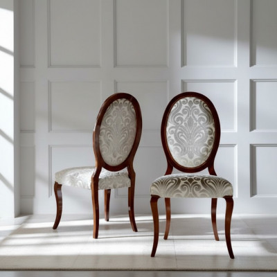 Chaise de salle à manger de luxe Chaise de cuisine Chaise de salle à manger Chaises de salle à manger Siège en tissu Bois Marron